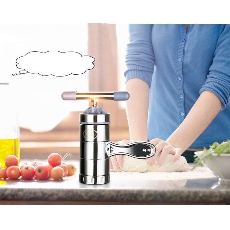 Máy ép sợi bánh canh, Spaghetti, Khuôn tạo sợi mì, sợi bún tươi 5 đầu ra - sp bằng INox