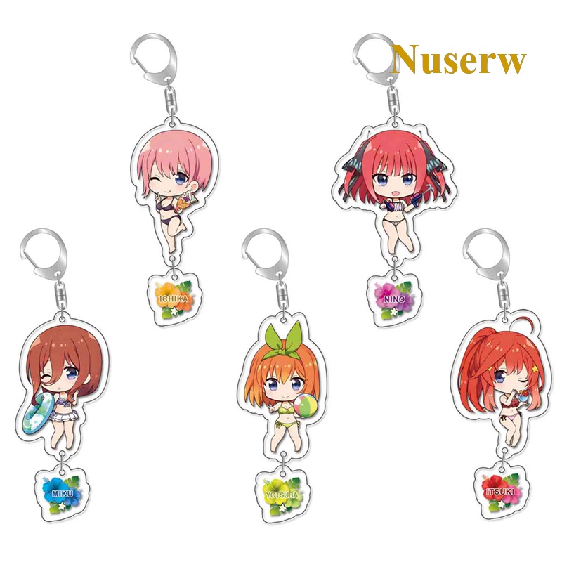 Móc Khóa Acrylic Hình Trái Tim Anime The Quintessential Quintuplets Nakano Ichika Nino Miku Yotsuba Itsuki Sisters