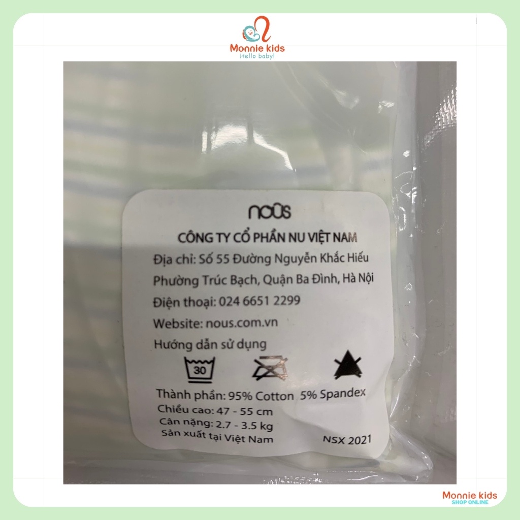 Khăn Sữa NOUS 100% Cotton Tự Nhiên (Set 5 Chiếc)