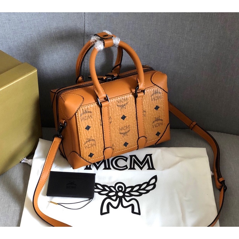Túi xách cho nam và nữ dáng valy cổ điển thương hiệu MCM cao cấp