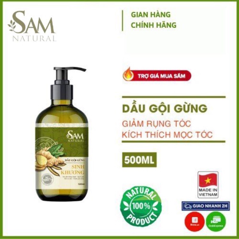 [SAM NATURAL] Dầu gội Sinh Khương 100% Chiết Xuất Thiên Nhiên