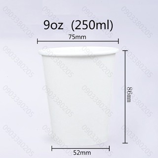 Ly giấy 9oz-250ml cốc giấy  50 cái