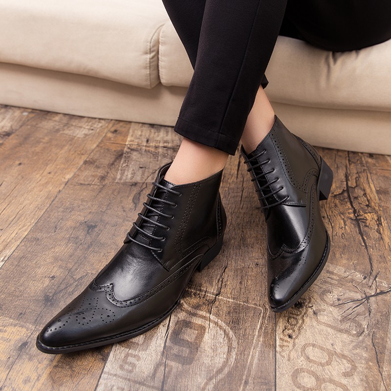 Giày Bốt Da Cổ Cao Phong Cách Doanh Nhân Thời Trang Cho Nam