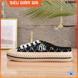 [Giảm giá - Hot trend ] Giày thể thao sneakers Sục Nữ, Giày đạp gót ,Sục 𝐌𝐋𝐁 PLAYBALL Mule MONOGRAM NEW YORK YANKEES