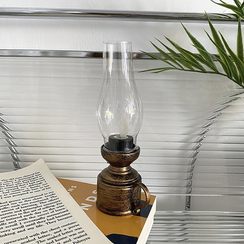 Đèn led đèn dầu phong cách cổ điển trang trí nhà cửa sử dụng pin