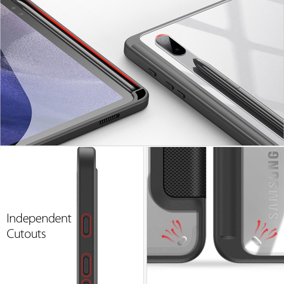 Bao Da Chính hãng Dux Ducis Toby Cho Samsung Galaxy Tab S7 FE/S7/S7 Plus, S8/S8 Plus, S6 Lite Chống Sốc,Có Ngăn Đựng Bút
