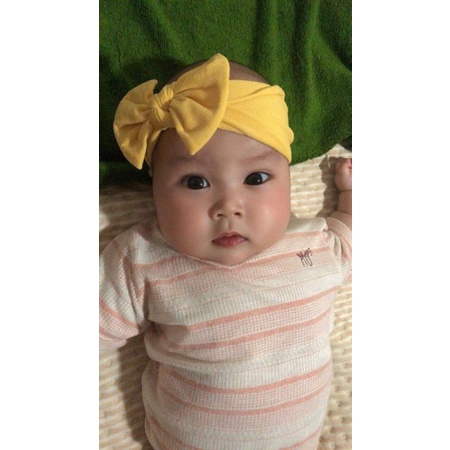 Turban thắt nơ cho bé gái, băng đô bản to che thóp cho bé xinh xắn đáng yêu