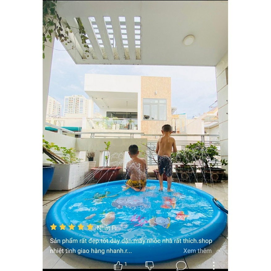 [FREESHIP] Tấm Đệm Phun Nước Cho Bé 1.7m.Thảm Phun Nước Ngòai Trời Cho Bé