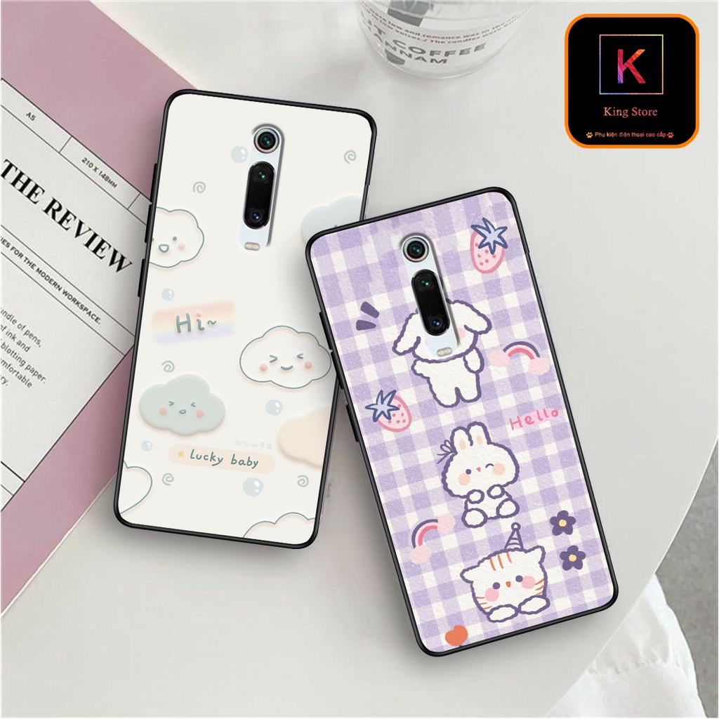 Ốp lưng Xiaomi Redmi K20 - Redmi K20 Pro - Redmi K30 - Ốp in hình gấu &amp; thỏ đang yêu - lưng nhám viền TPU cao cấp