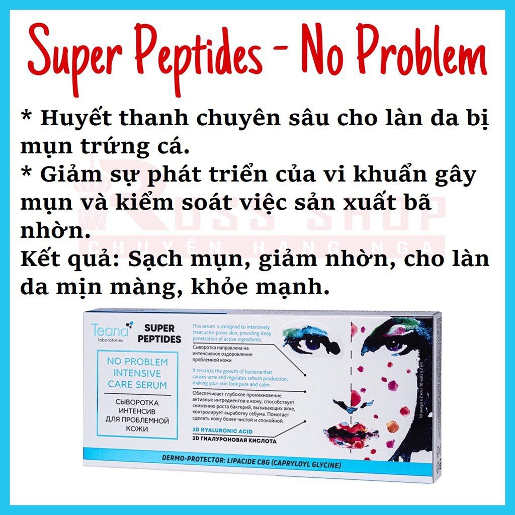Serum Teana Super Peptides Các Loại _ Thành phần lành tính_Nhưng tác động mạnh mẽ” tới da mụn