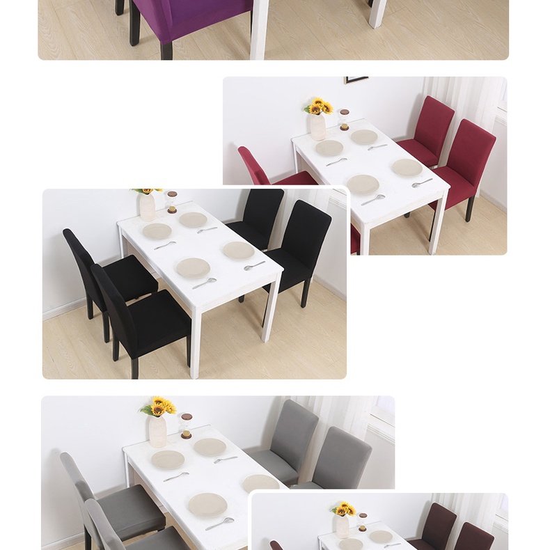 Solid Color Chair Cover Spandex Slipcovers for Dining Room Stretch Elastic Chair Covers Banquet Hotel Kitchen Wedding 6 Colors Available