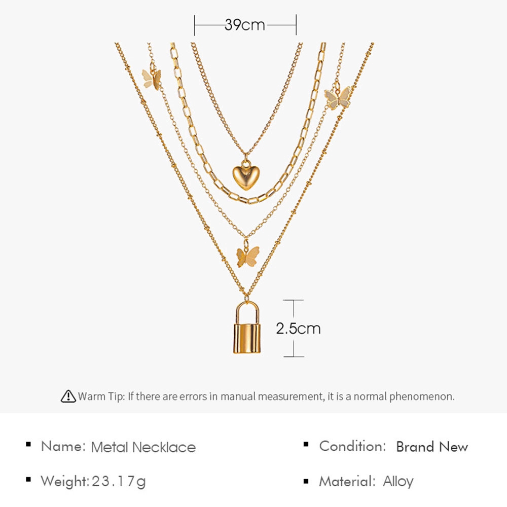 Dây Chuyền Nhiều Lớp Mặt Bướm Phong Cách Cổ Điển Thời Trang Cho Nữ