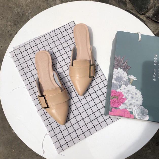 A14 - Giày nữ, sục nữ mũi nhọn, da mềm đế 3 cm | BigBuy360 - bigbuy360.vn