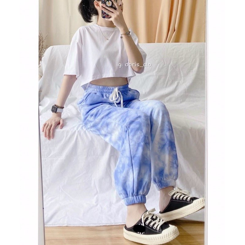 Quần Jogger Nam, Nữ Loang Màu Dài Ống Rộng Có Bo SIMPLE Ulzzang Unisex