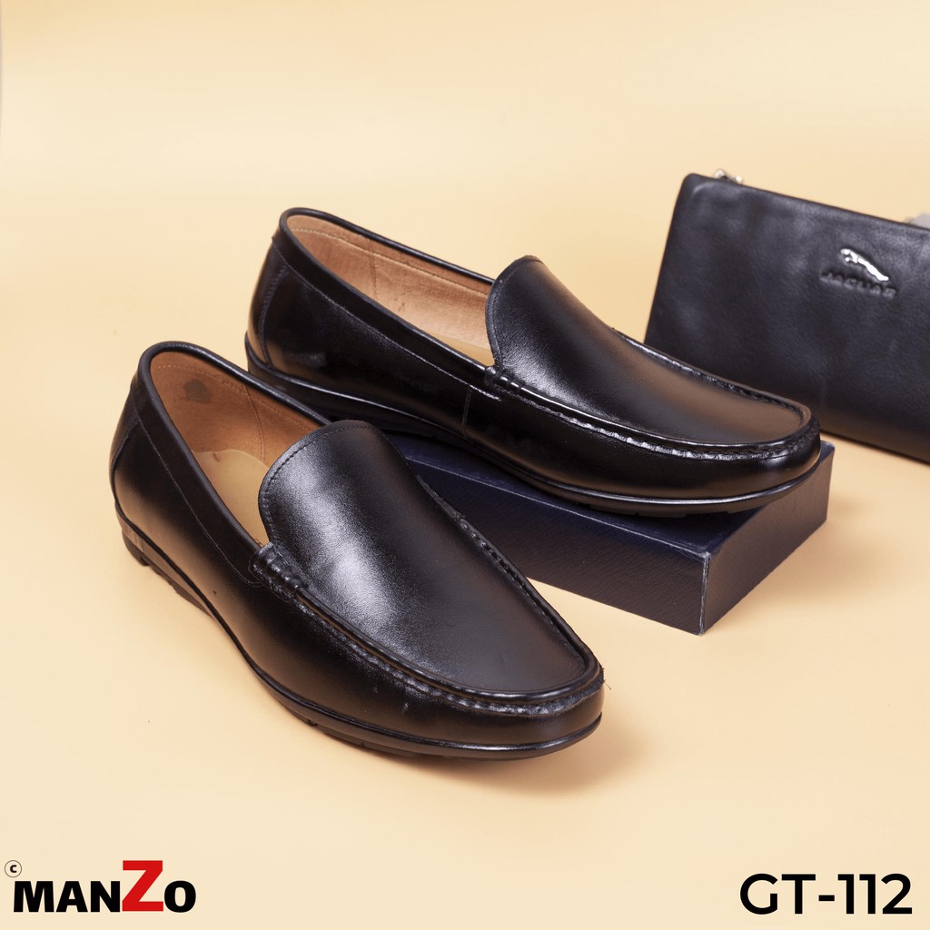[DA BÒ THẬT] Giày mọi nam cao cấp da bò - Bảo hành 12 tháng tại Manzo store - GT 112