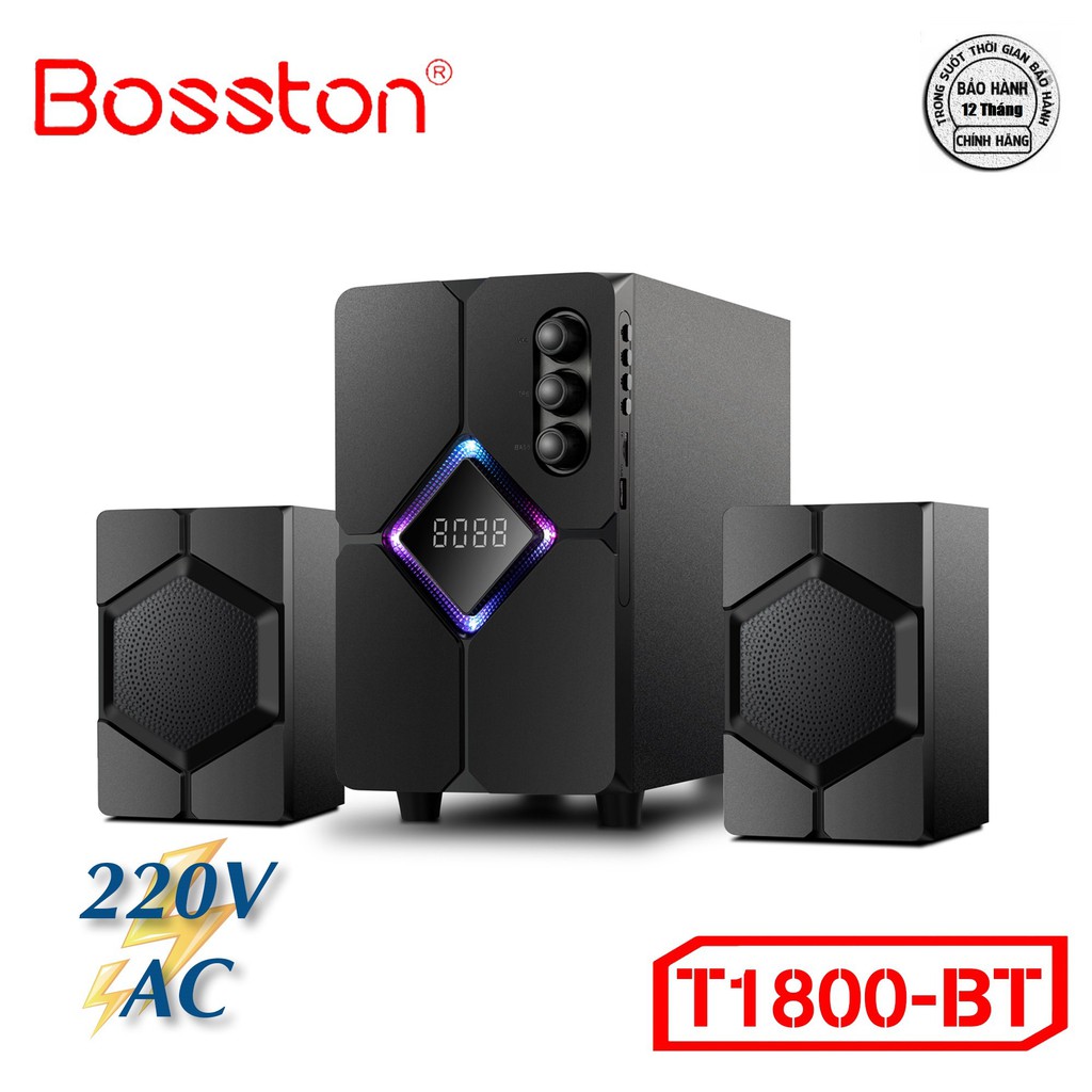 Loa 2.1 Bosston T1800 Bluetooth/ LED RGB/ AC 220V