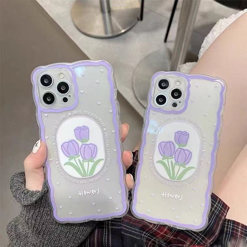 Ốp Điện Thoại TPU Dẻo Trong Suốt Họa Tiết Hoa / Trái Tim Dễ Thương Cho IPhone 11 12 13 Pro Max XR X XS Max 6 7 8 Plus