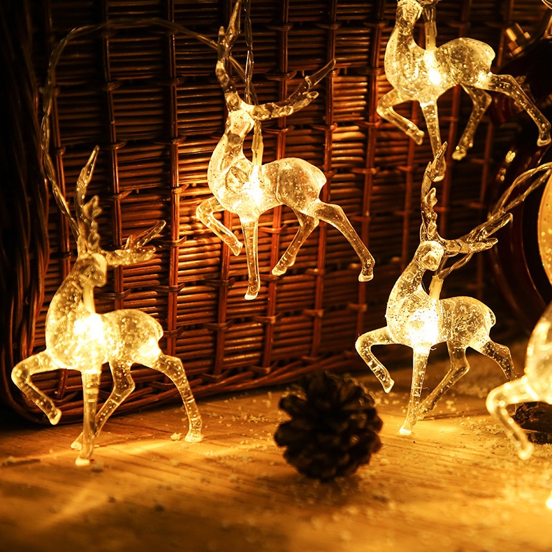 Đèn Led Dây Đom Đóm Tuần Lộc Trang Trí Noel, Giáng Sinh. Đèn Fairy Light Treo Cây Thông