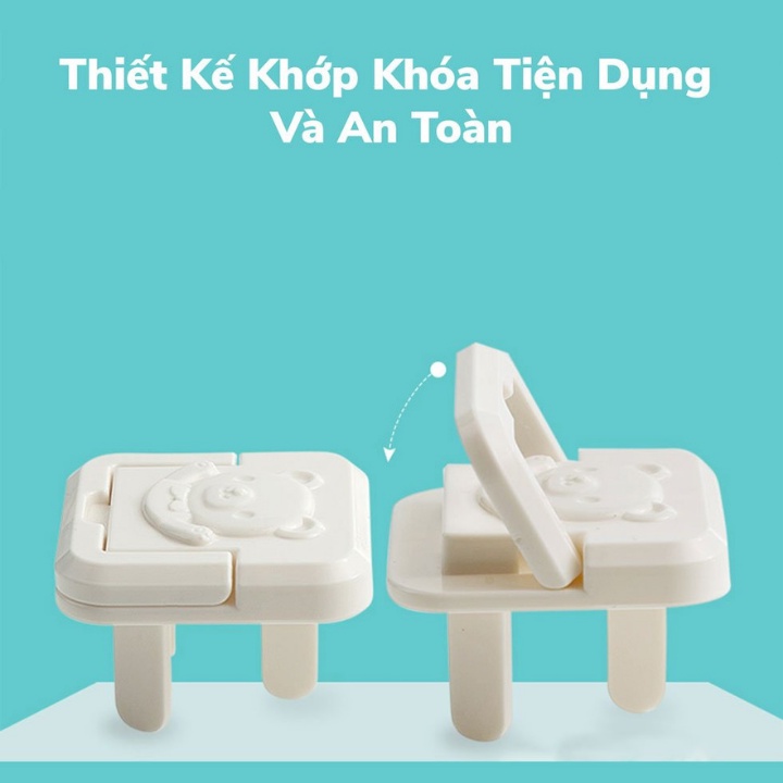 Nút bịt ổ điện chống giật chống cháy gấu trắng an toàn cho bé BOD001
