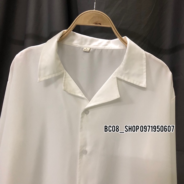 Áo Sơ Mi Cổ Vest màu Trắng Basic nam nữ unisex BC016 | BigBuy360 - bigbuy360.vn