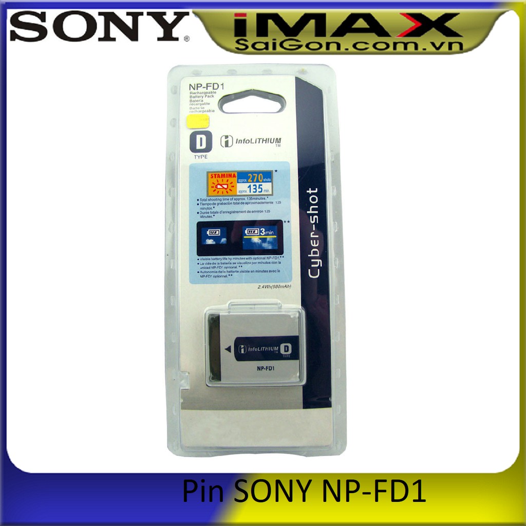 PIN SONY NP-FD1, DUNG LƯỢNG CAO