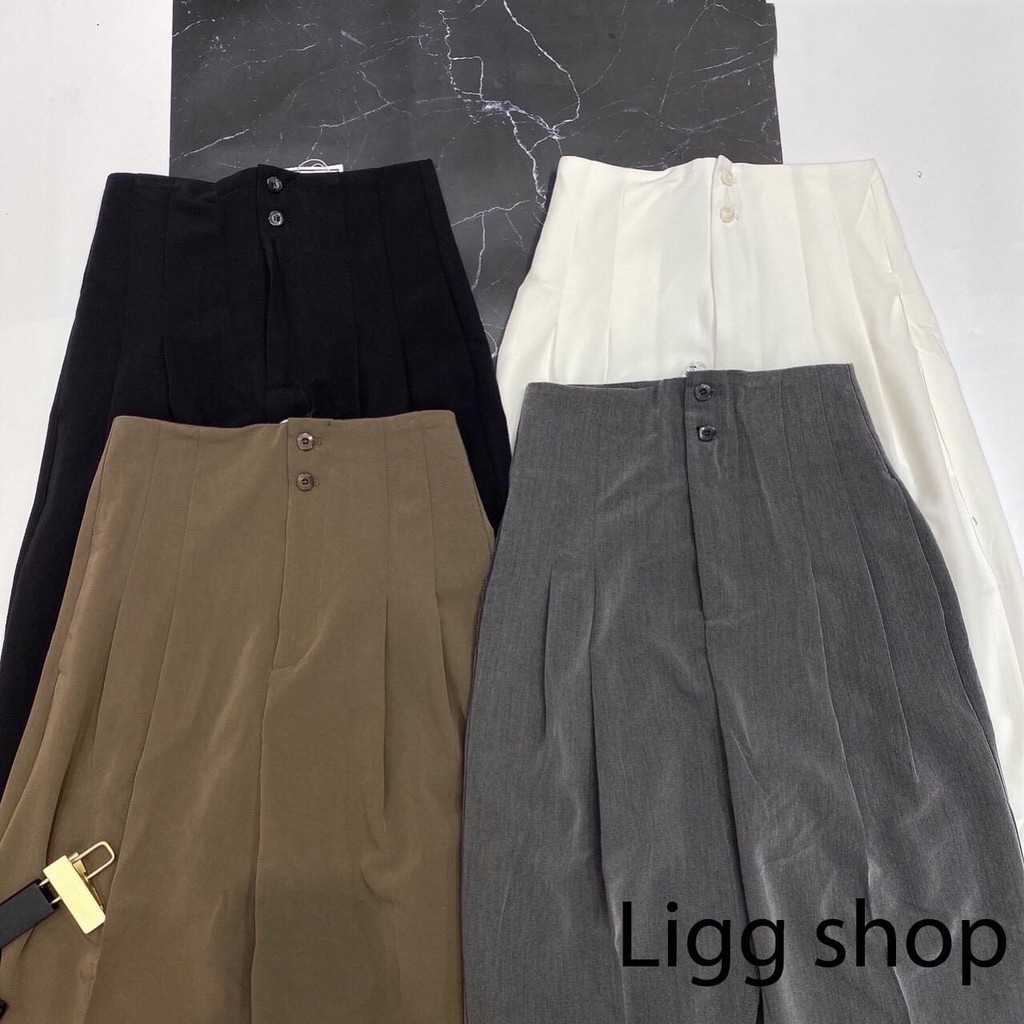 Quần Baggy Nữ⚡Sang Chảnh⚡Quần Tây Công Sở Cạp Liền Ly Ống Vừa Chất Tuyết Mưa Vitek