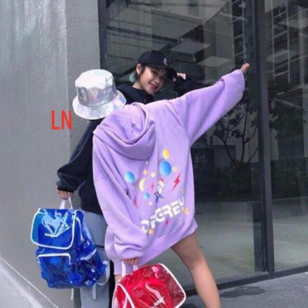 Áo hoodie nam nữ FREESHIP Áo hodie DEGREY L&N form rộng unisex nỉ cotton dày ấm màu tím