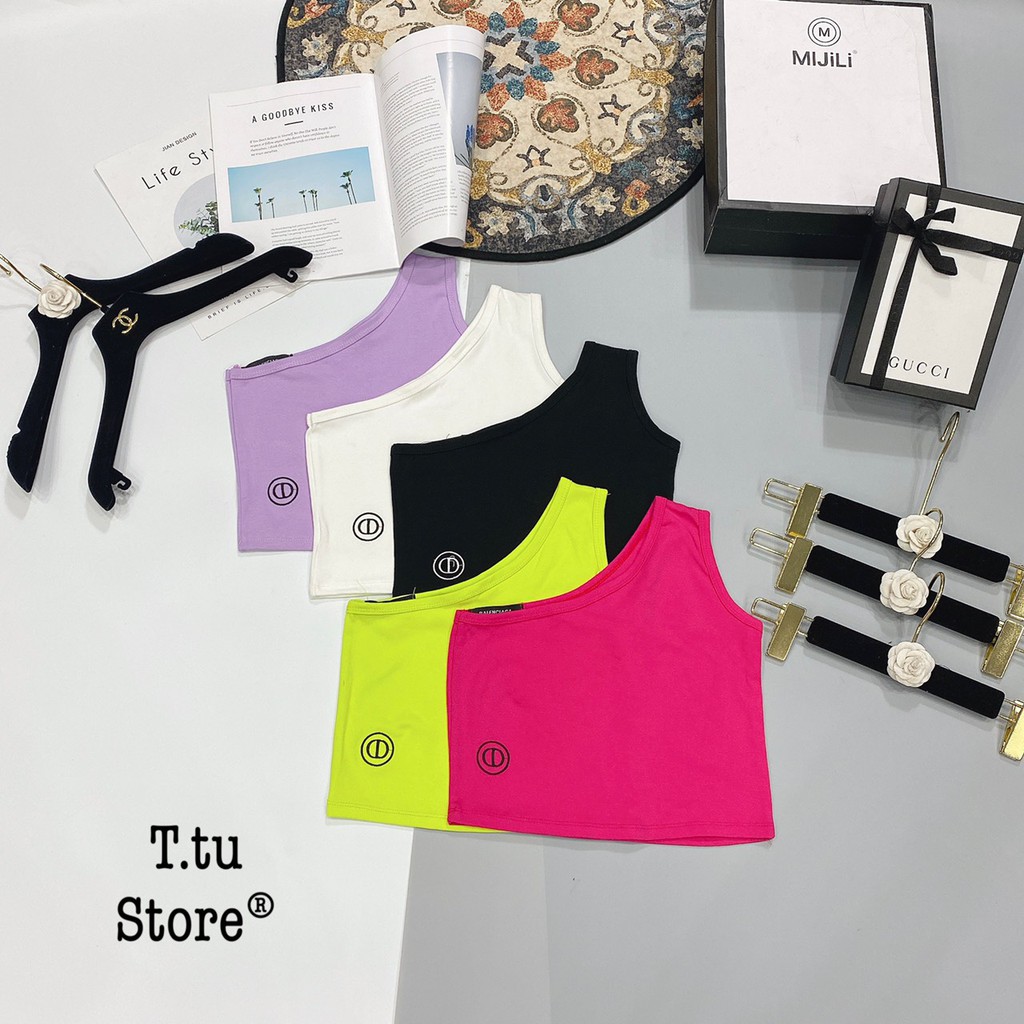 Áo crotop lệch vai màu siêu hot sexy | BigBuy360 - bigbuy360.vn