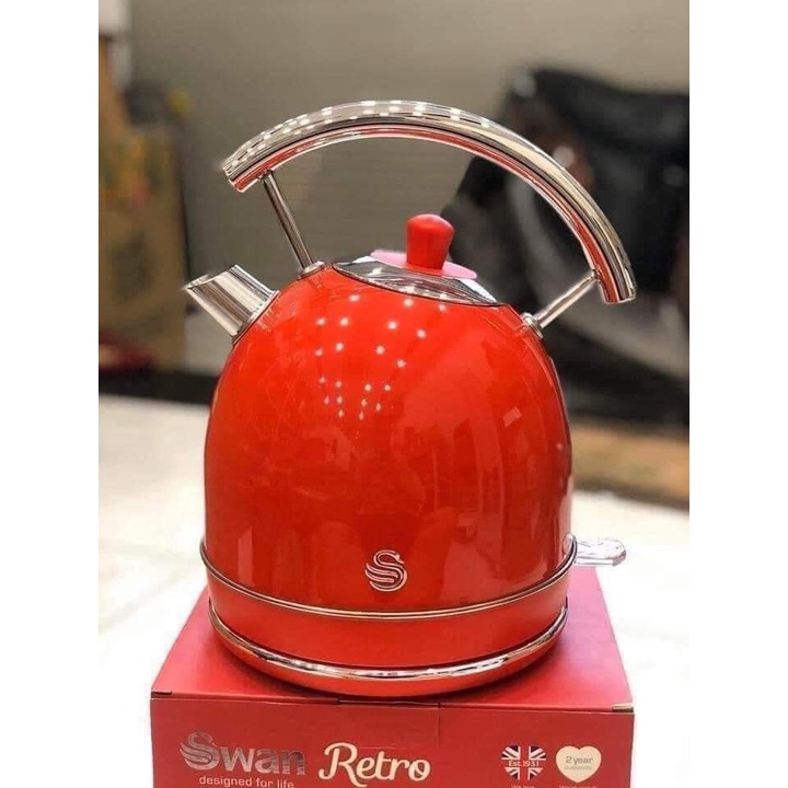 Ấm siêu tốc Swan Retro đỏ - 1,8l 3000w