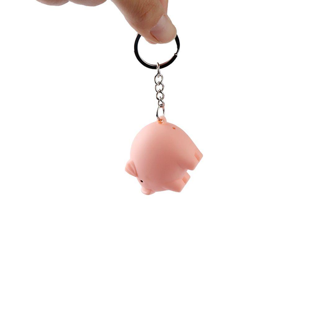 Móc Khóa Hình Heo Có Đèn LED Dễ Thương