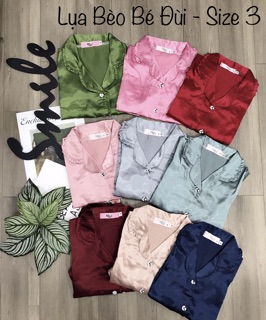 ( Trẻ Em ) Đồ Bộ Pijama Lụa viền Bèo Em Bé Đùi