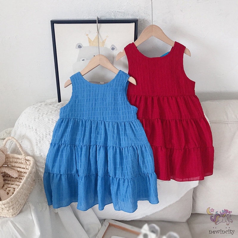 Đầm Sát Nách Thời Trang Hàn Quốc Đáng Yêu Cho Bé Gái