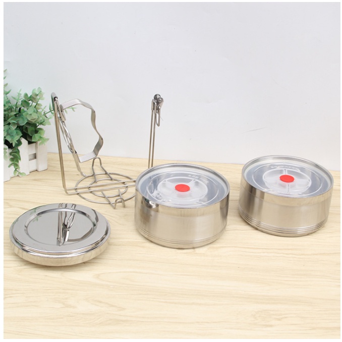 Cặp Lồng Inox 304 Hai Lớp Giữ Nhiệt Chống Bỏng - Cà Men Hai Ngăn Inox Chân Không Đựng Thức Ăn -Cơm Trưa