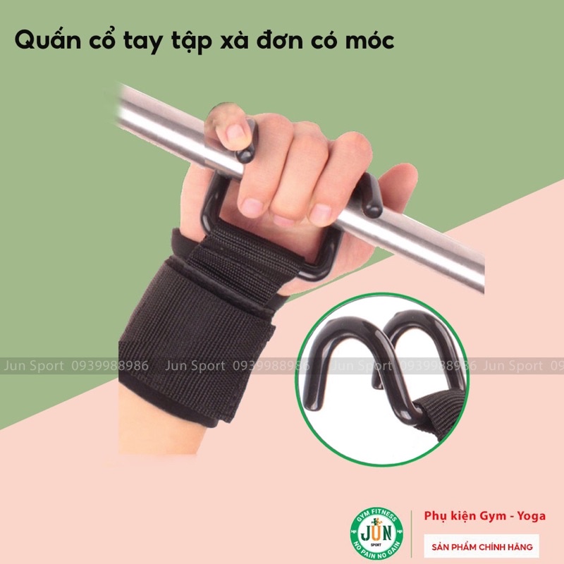 Quấn Cổ Tay Có Móc Hỗ Trợ Tập Tạ, Xà Đơn Valeo Jun Sport