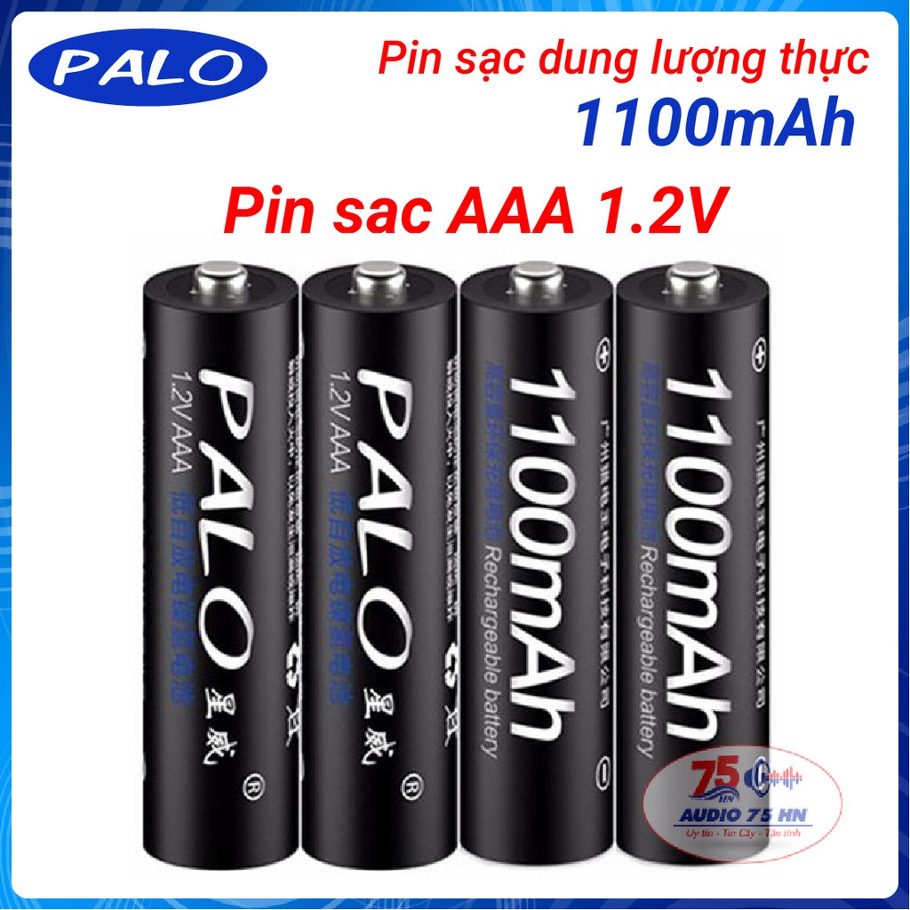 Vỉ 4 pin sạc Palo AAA Ni-Mh 1100Mah,pin tiểu nhỏ ,pin đũa
