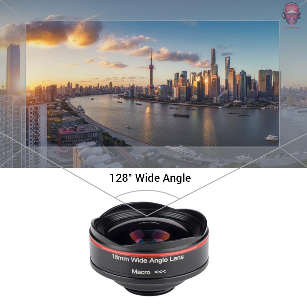 AUDI   5K Ultra HD Smartphone Camera Lens 18mm 128° Wide-angle 15X Macro Phone Lens Distortionless with Universal Clip Compatible with    Smartphones