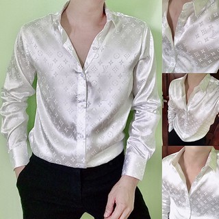 Sơ mi lụa chữ LV sang chảnh