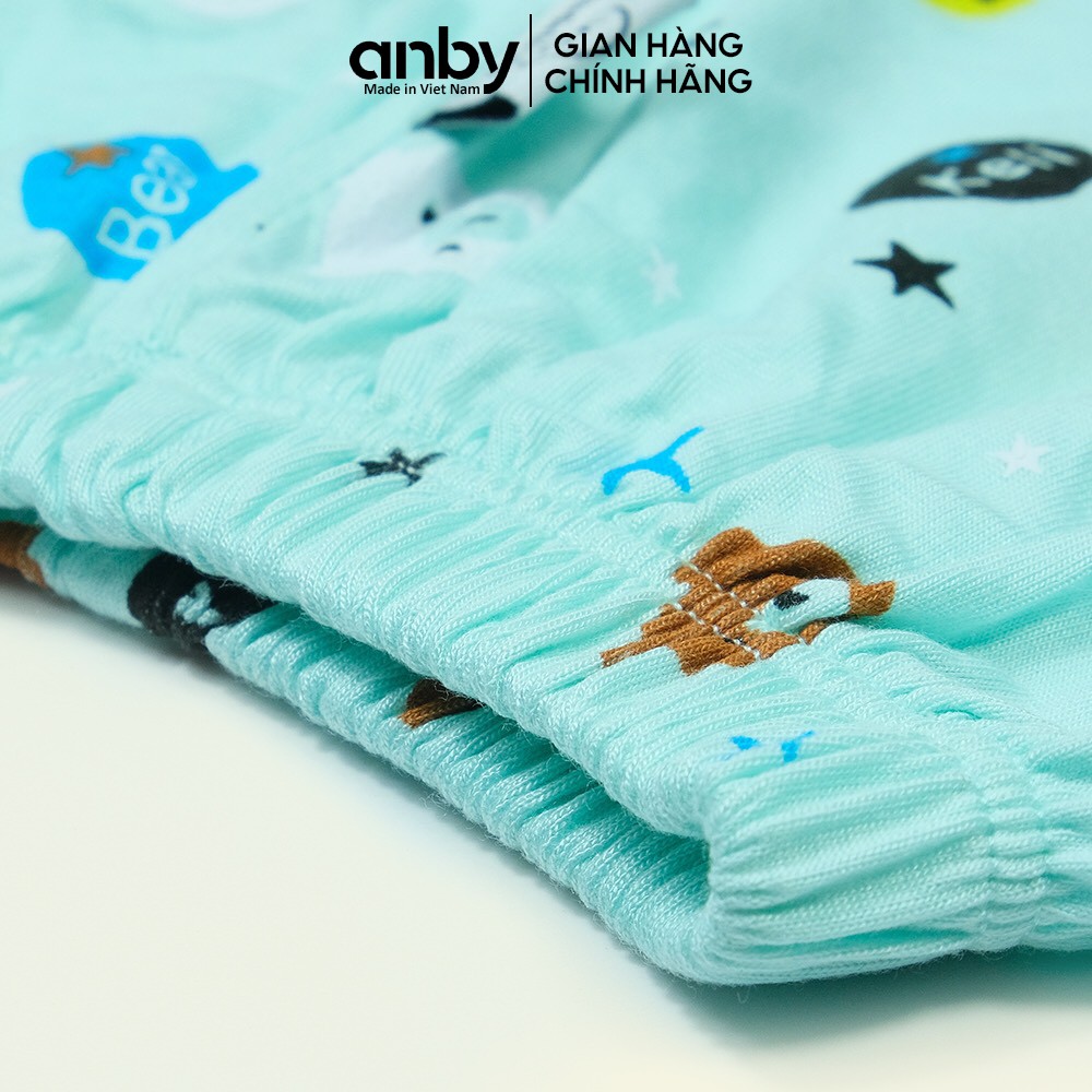 Bộ quần áo cộc tay trẻ em unisex ANBY nhiều màu thun lạnh hình gấu cho bé từ 1-6 tuổi