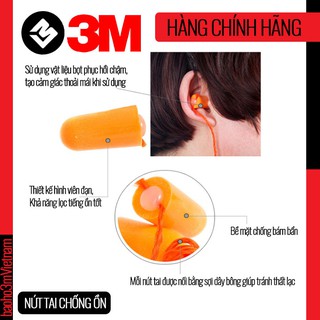3M1110 - Nút tai chống ồn chất liệu bọt biển