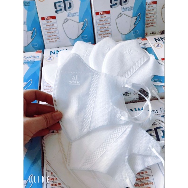 Khẩu Trang 5D NNK Trắng, Xám Kháng Khuẩn Cao Cấp, Ôm Trọn Mặt Chuẩn Phom Đẹp
