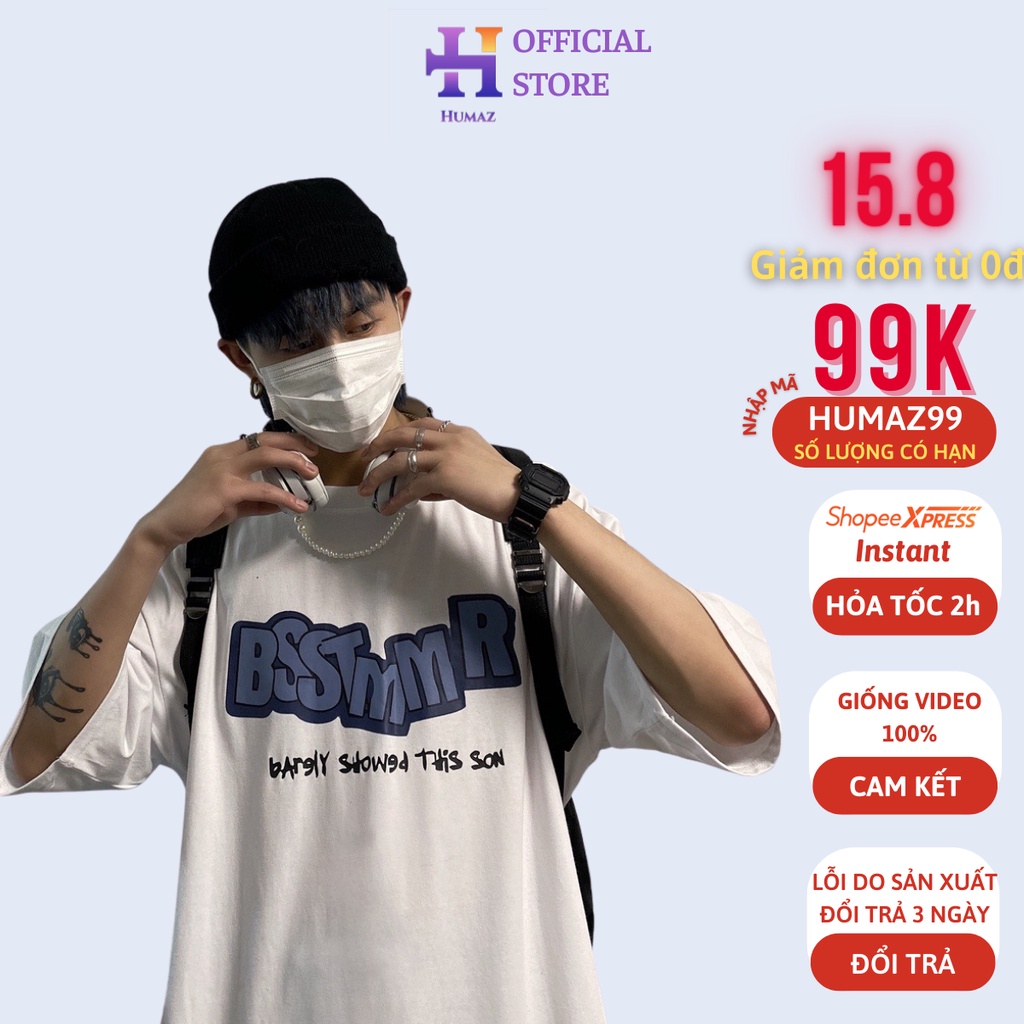 Áo phông form rộng HUMAZ tay lỡ unisex đẹp oversize, áo thun nam nữ form rộng BSST A01
