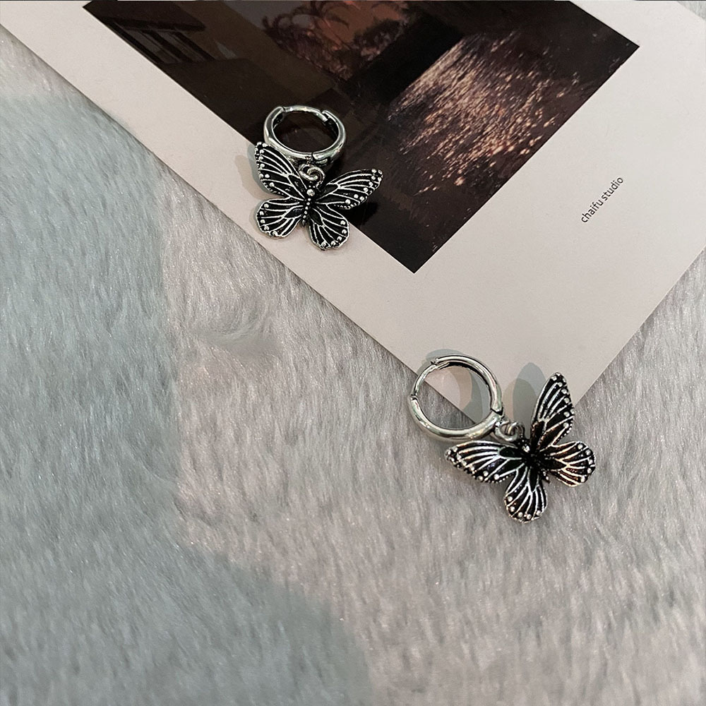 Khuyên Tai Hình Bướm Phong Cách Vintage Dành Cho Nữ Yanqueens Trang sứ Quà tặng