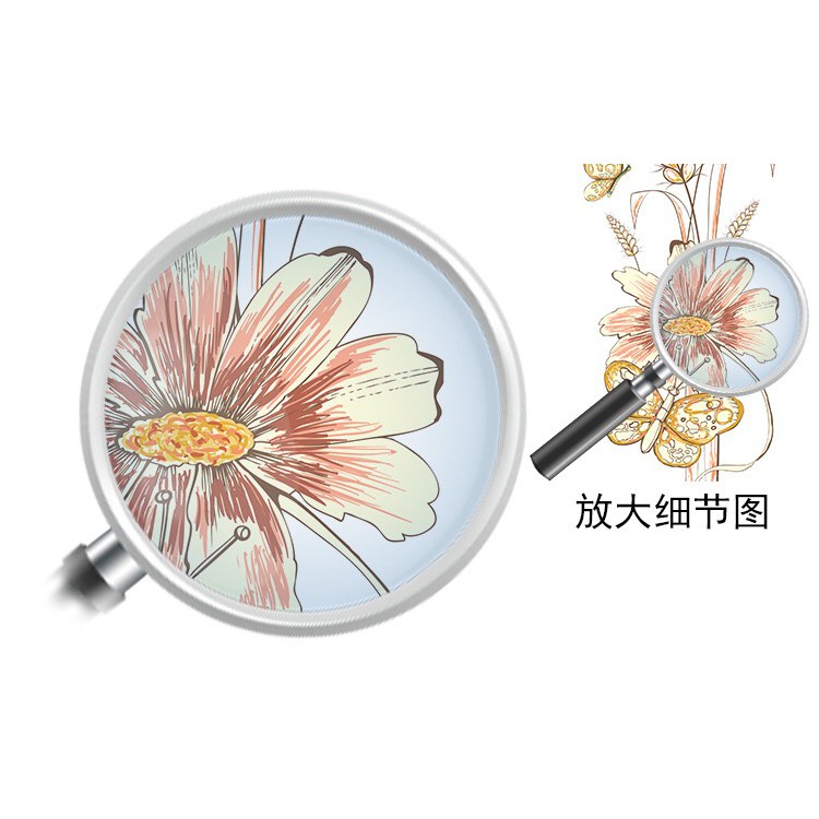 Decal dán kính cao cấp - Hoa lớn cỏ bông lúa và Bướm lớn ( 60x116 )