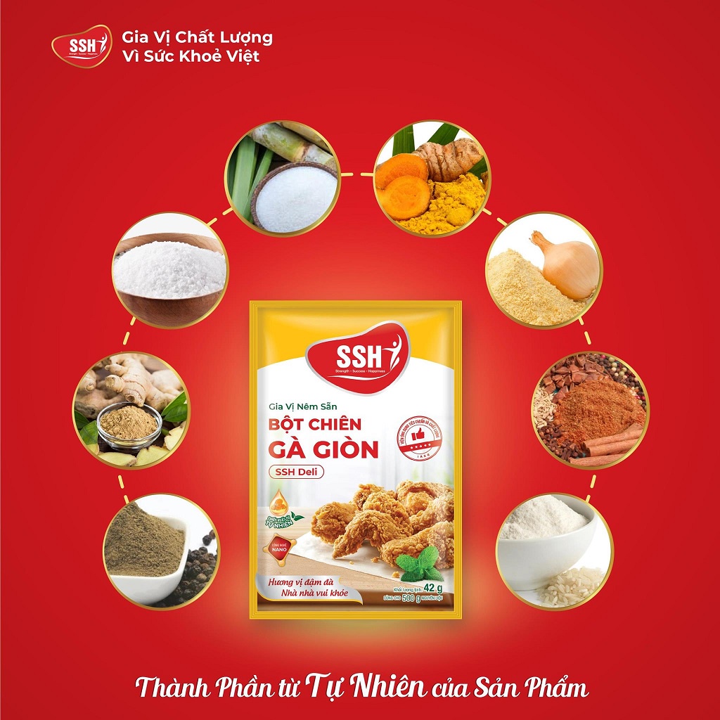 Gia vị nêm sẵn bột chiên gà giòn SSH Deli - Hàng chính hãng