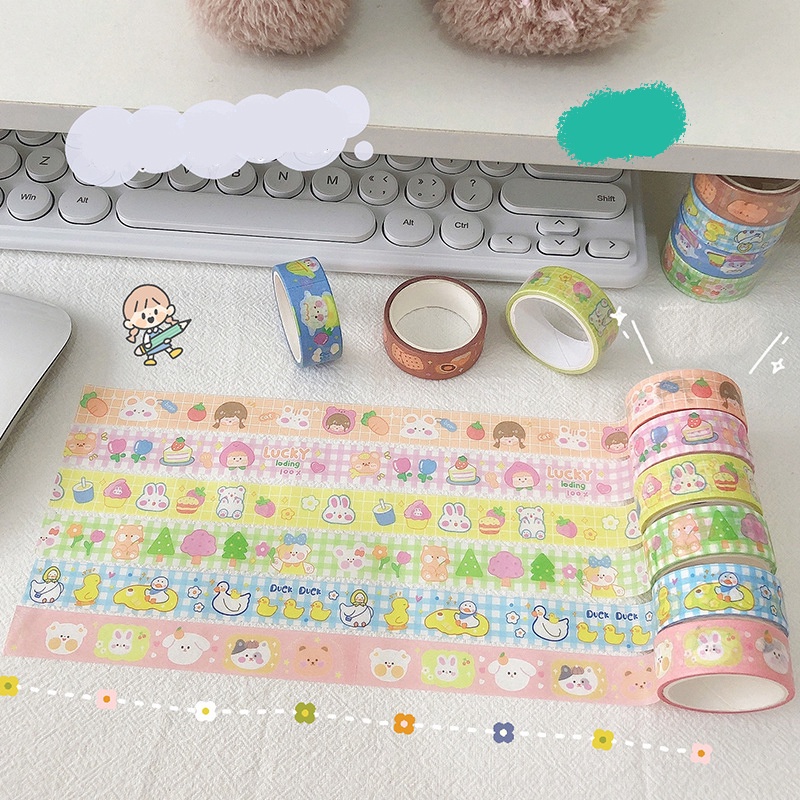 Washi Tape Băng Keo Giấy Nhiều Màu Animal Farm