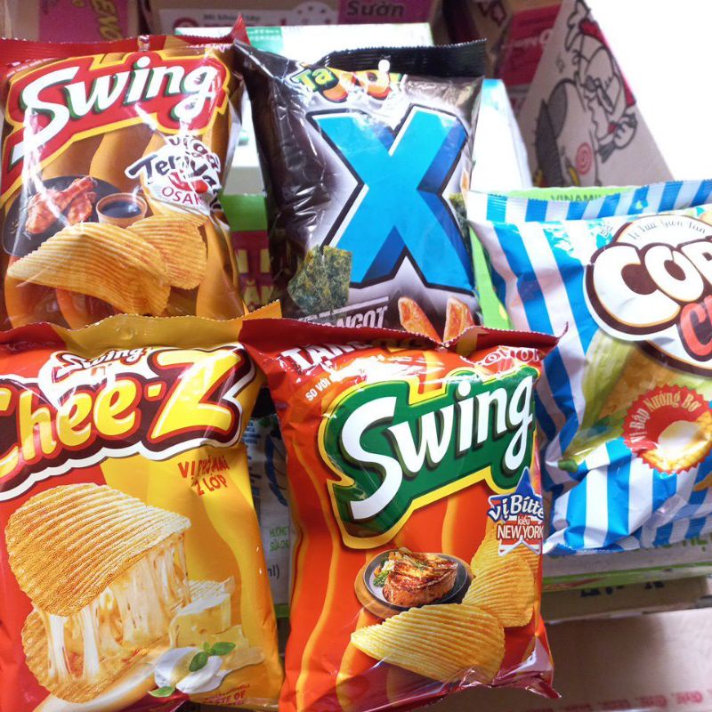 Bim bim swing, chee-z, tayo, corn