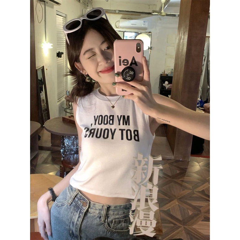 Áo Hai Dây Dáng Ngắn Phong Cách Mỹ Thời Trang Mùa Hè Quyến Rũ Cho Nữ