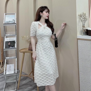 Váy body nữ tay ngắn Đầm nữ cổ chéo cực xinh H Clothing v51