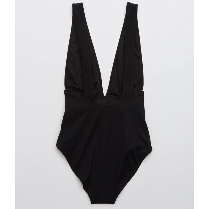 Áo Tắm Đồ Bơi Bikini 1 Mảnh Aerie Xuất Dư Đen Khoét Ngực & Lưng Sâu Siêu Hack Dáng S M