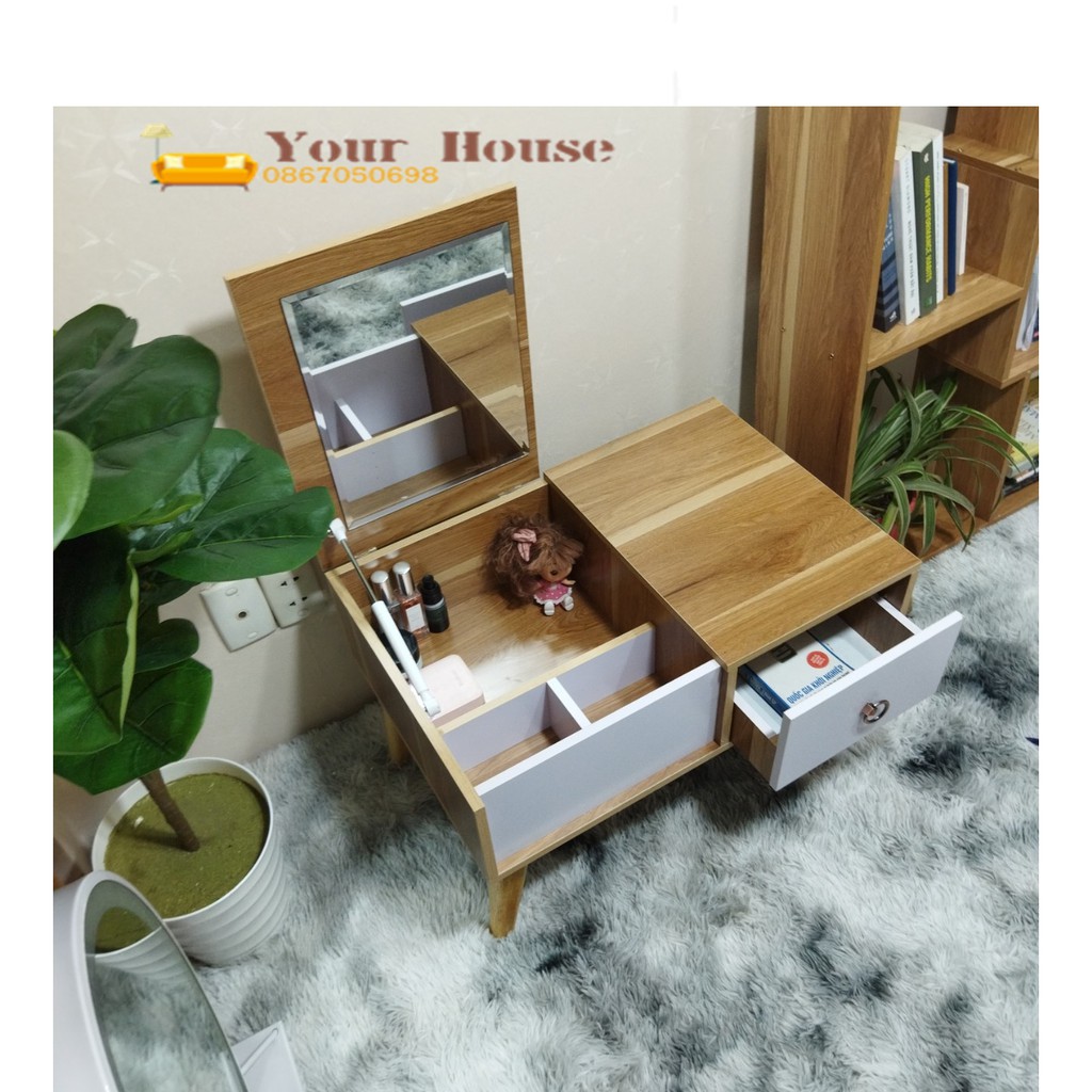 Bàn Trang Điểm Mini Ngồi Bệt YOUR HOUSE Kích Thước 40cm x 60cm x 35cm